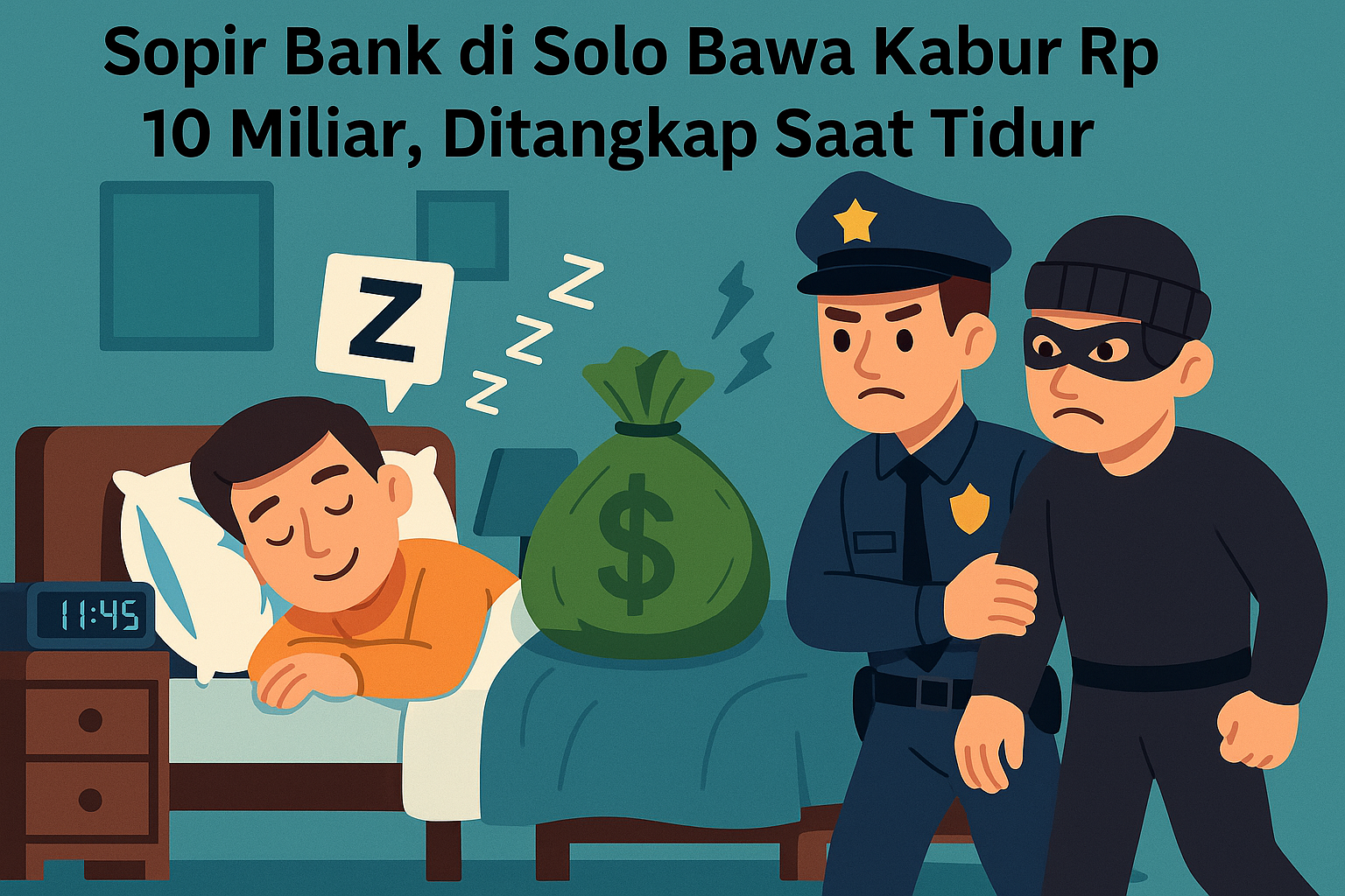 Sopir Bank di Solo Bawa Kabur Rp 10 Miliar, Ditangkap Saat Tidur